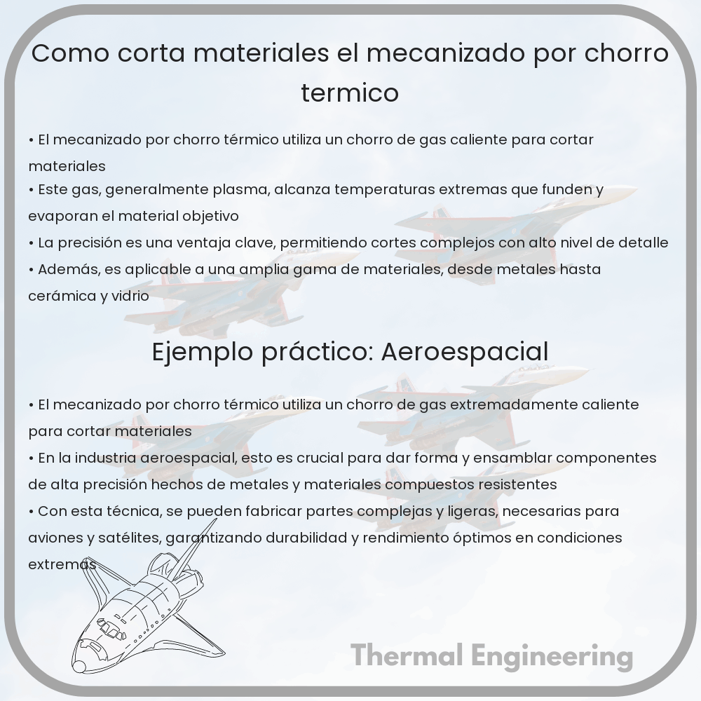 ¿Cómo corta materiales el mecanizado por chorro térmico?