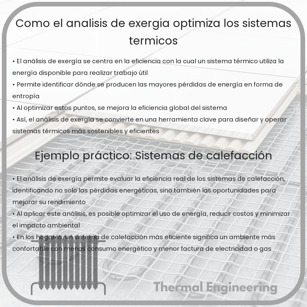 Cómo el análisis de exergía optimiza los sistemas térmicos