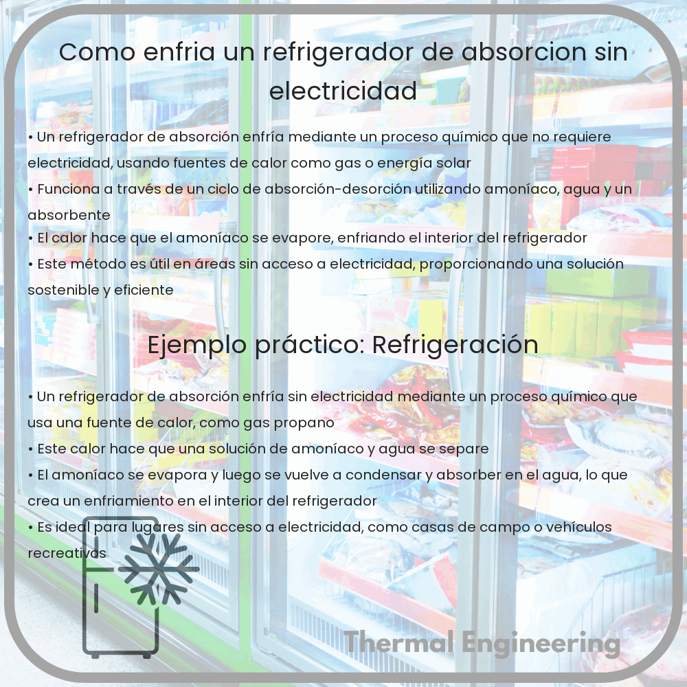 ¿Cómo enfría un refrigerador de absorción sin electricidad?