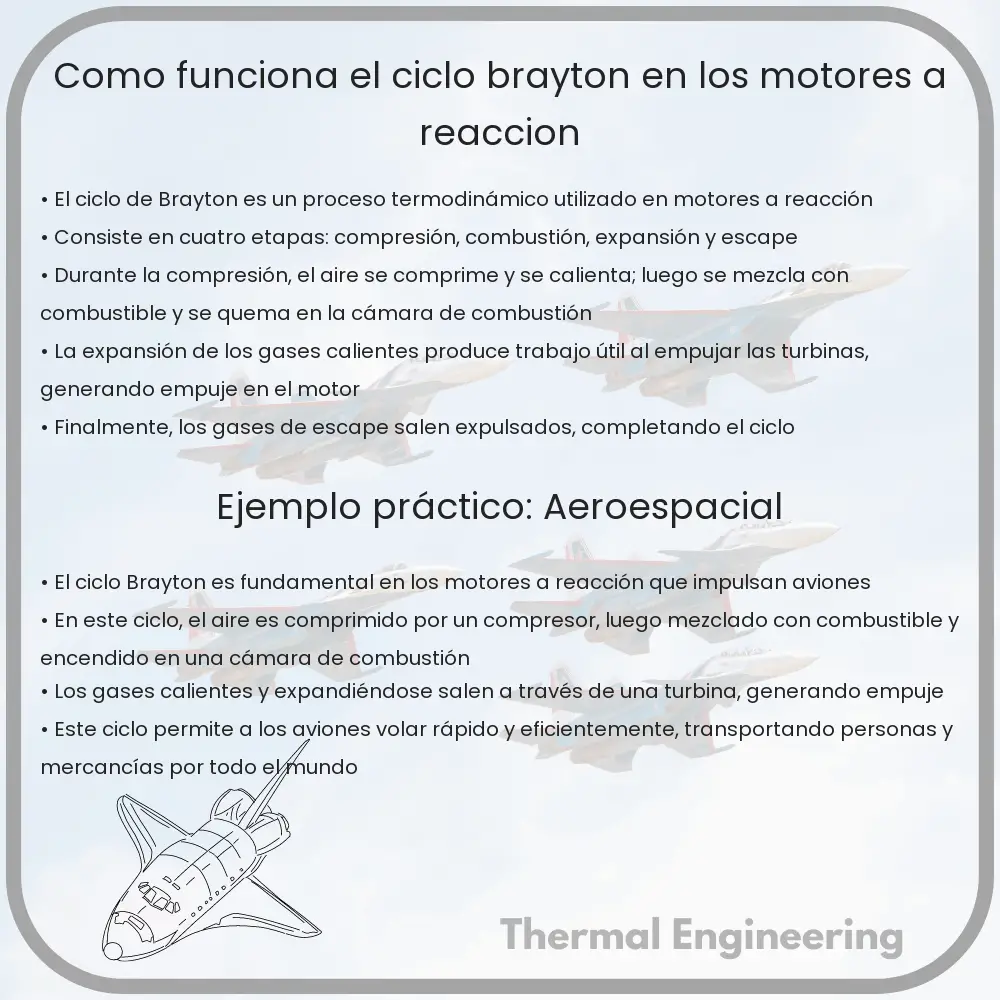 ¿Cómo funciona el ciclo Brayton en los motores a reacción?