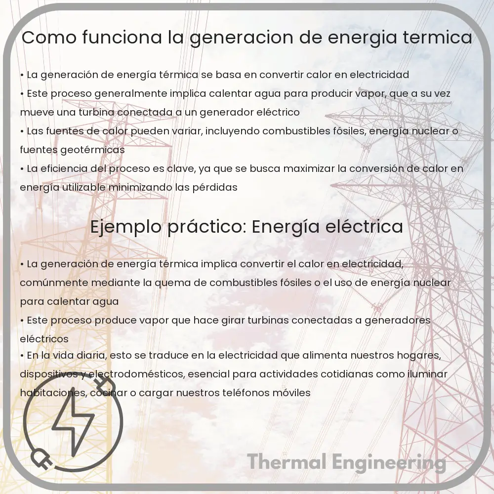 ¿Cómo funciona la generación de energía térmica?