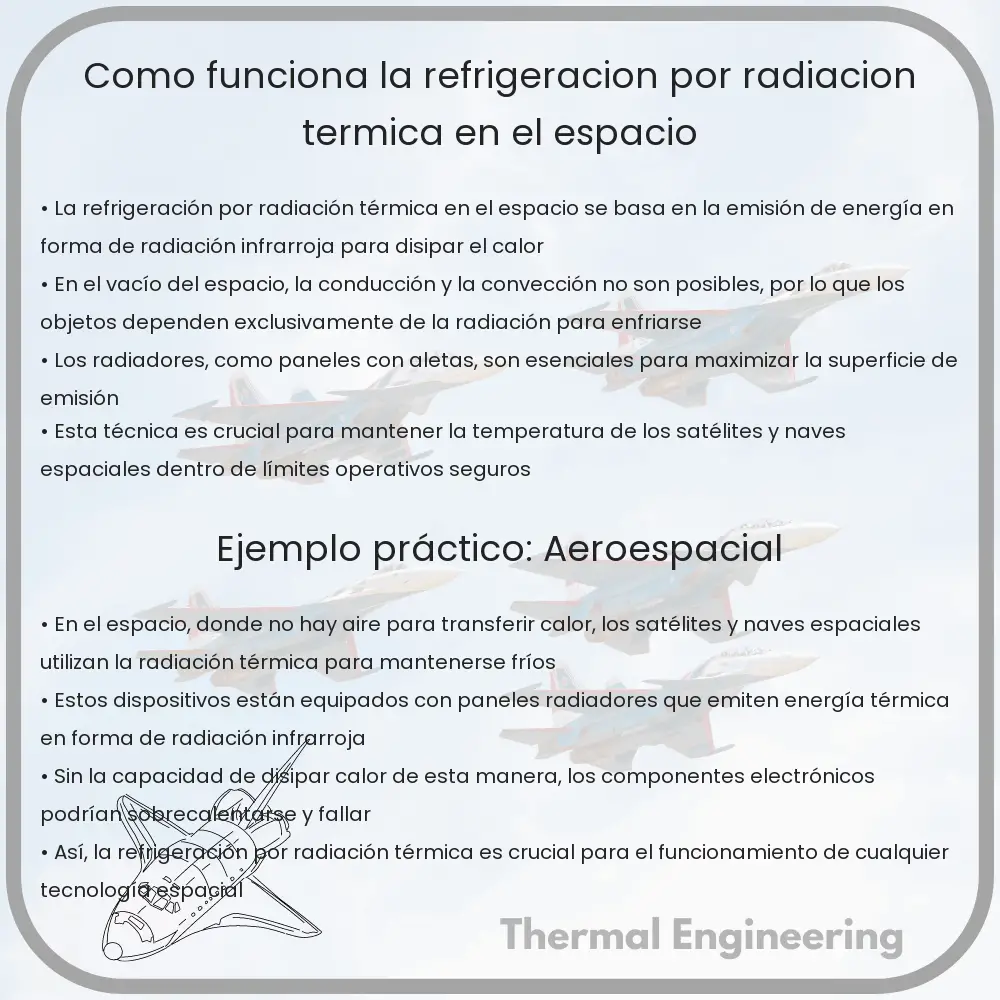 ¿Cómo funciona la refrigeración por radiación térmica en el espacio?