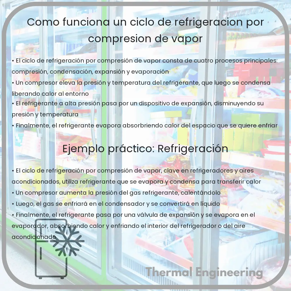 ¿Cómo funciona un ciclo de refrigeración por compresión de vapor?