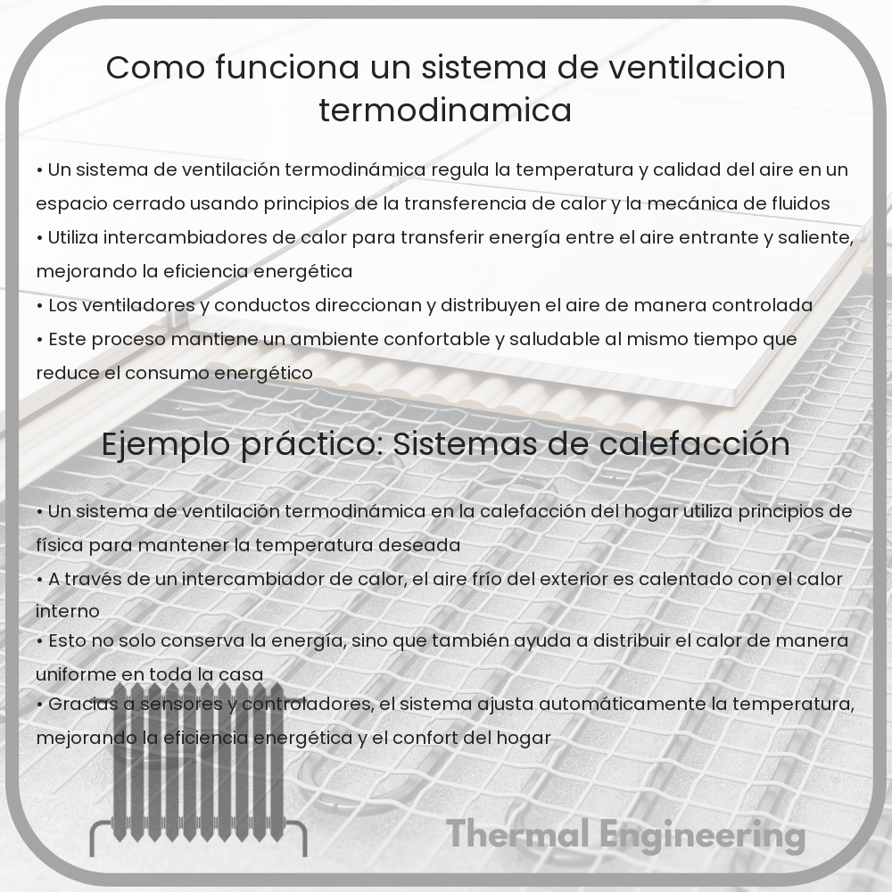 ¿Cómo funciona un sistema de ventilación termodinámica?