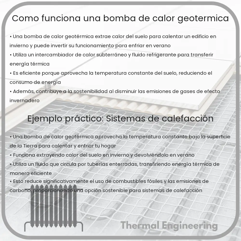 ¿Cómo funciona una bomba de calor geotérmica?