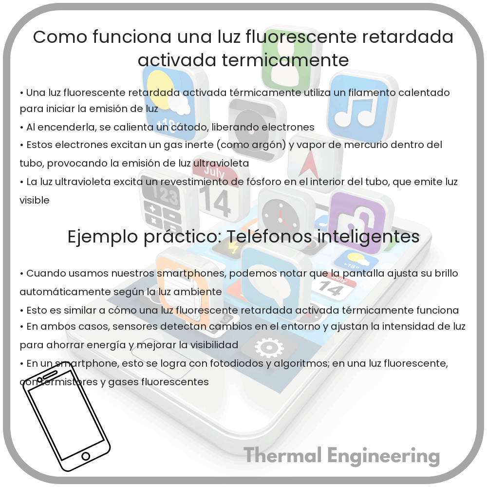 ¿Cómo funciona una luz fluorescente retardada activada térmicamente?