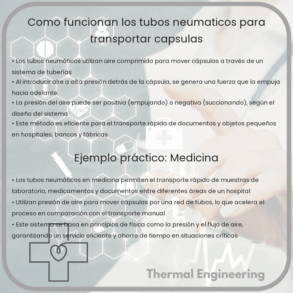 ¿Cómo funcionan los tubos neumáticos para transportar cápsulas?