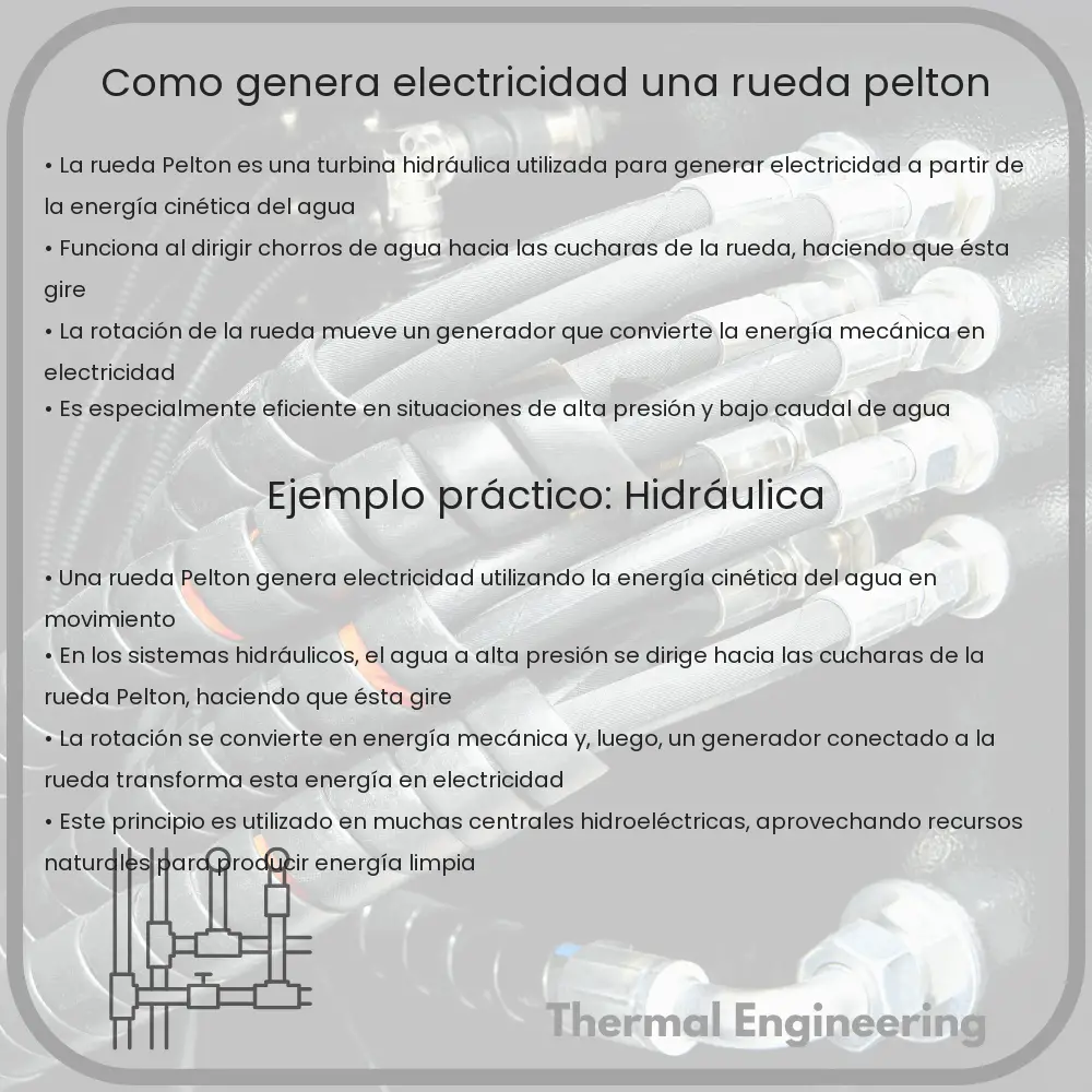 ¿Cómo genera electricidad una rueda Pelton?