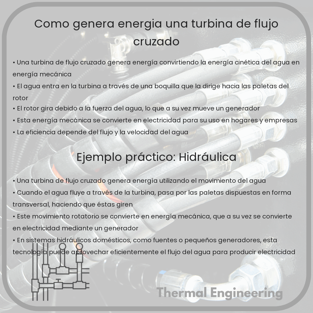 ¿Cómo genera energía una turbina de flujo cruzado?