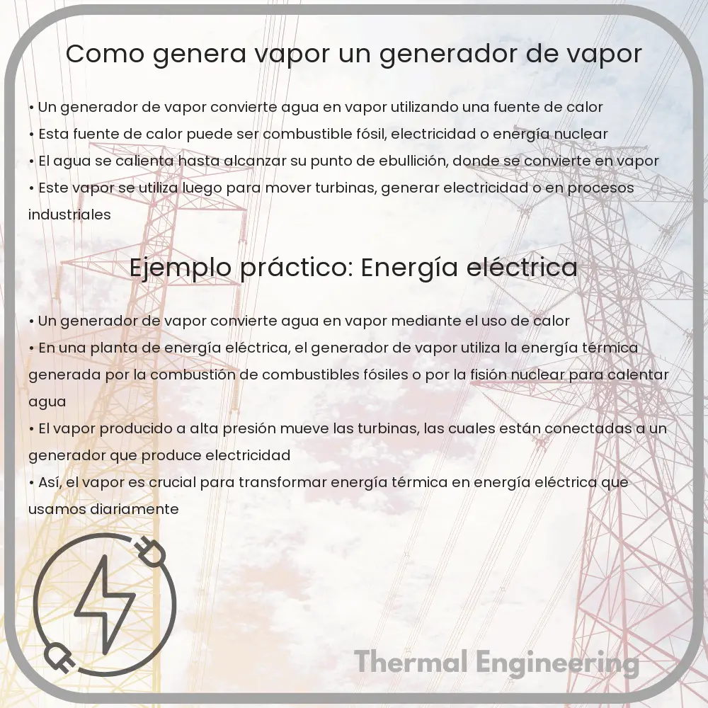 ¿Cómo genera vapor un generador de vapor?