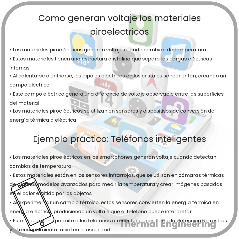 ¿Cómo generan voltaje los materiales piroeléctricos?