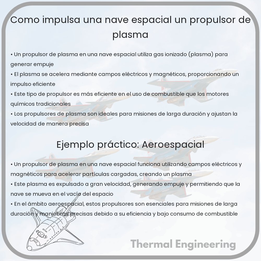 ¿Cómo impulsa una nave espacial un propulsor de plasma?