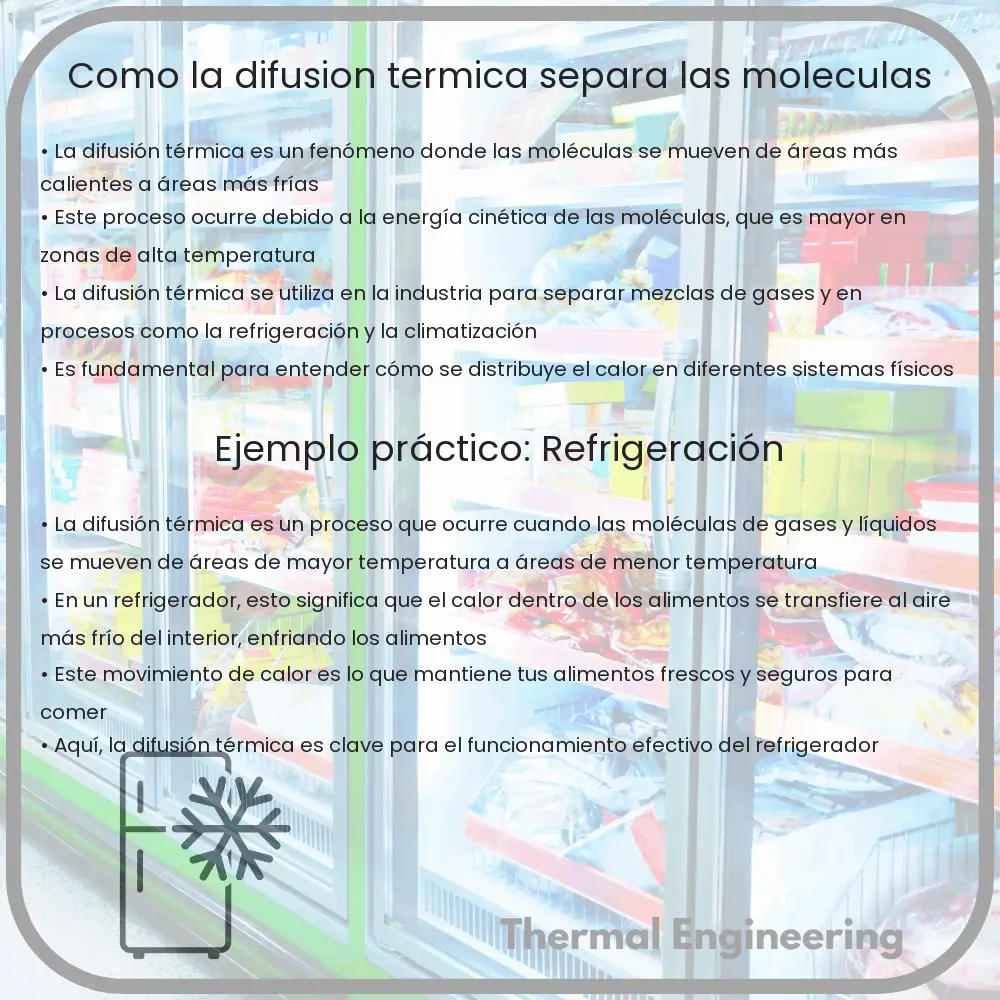 Cómo la difusión térmica separa las moléculas