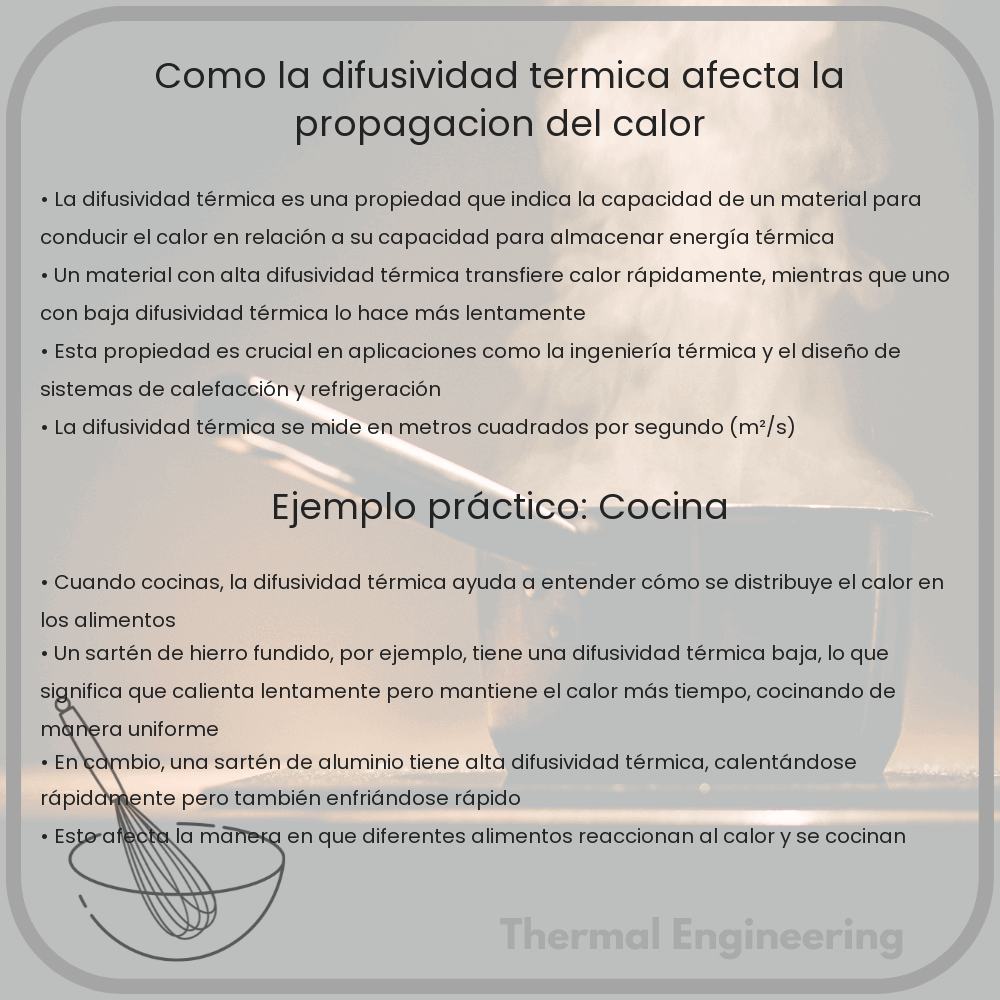 Cómo la difusividad térmica afecta la propagación del calor