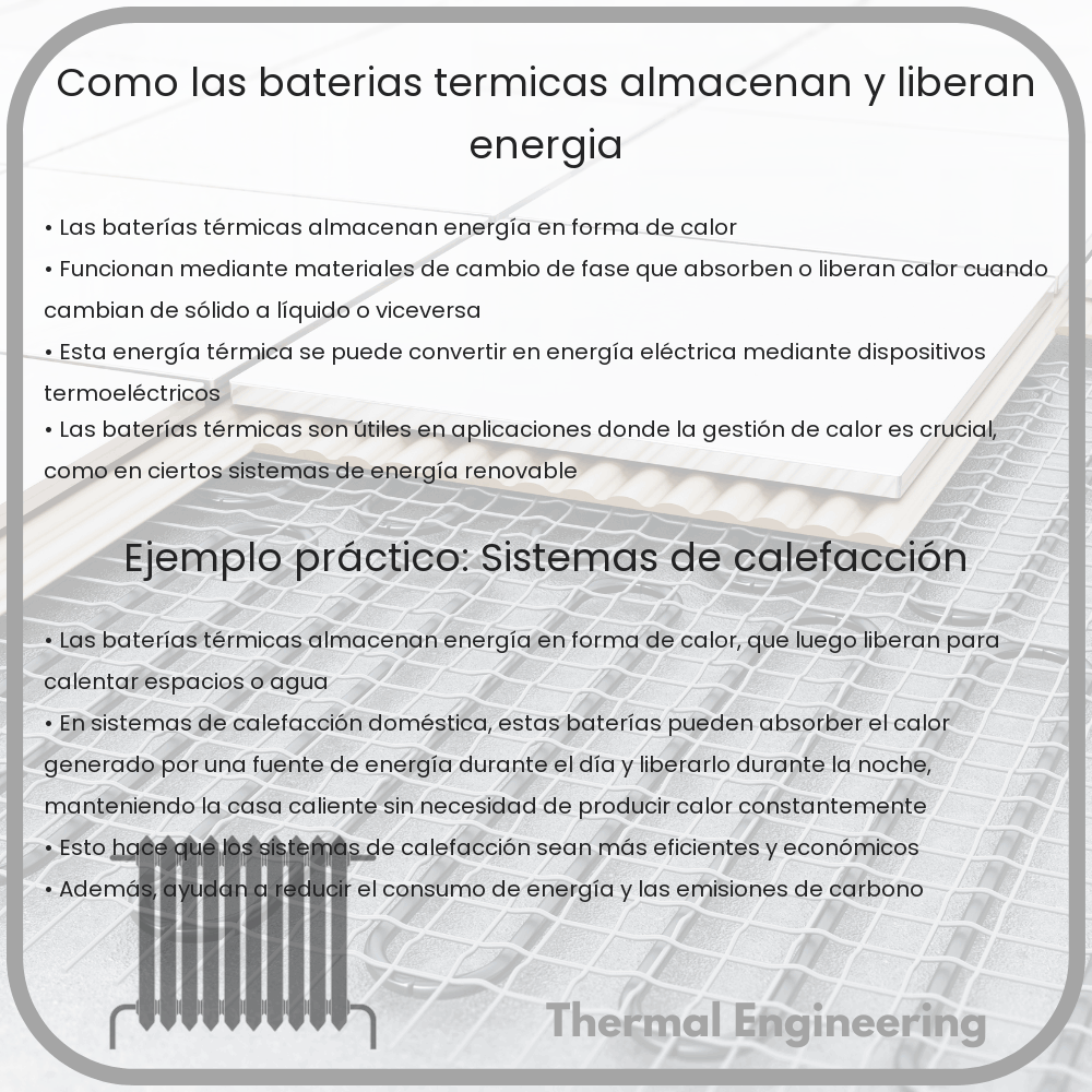 Cómo las baterías térmicas almacenan y liberan energía