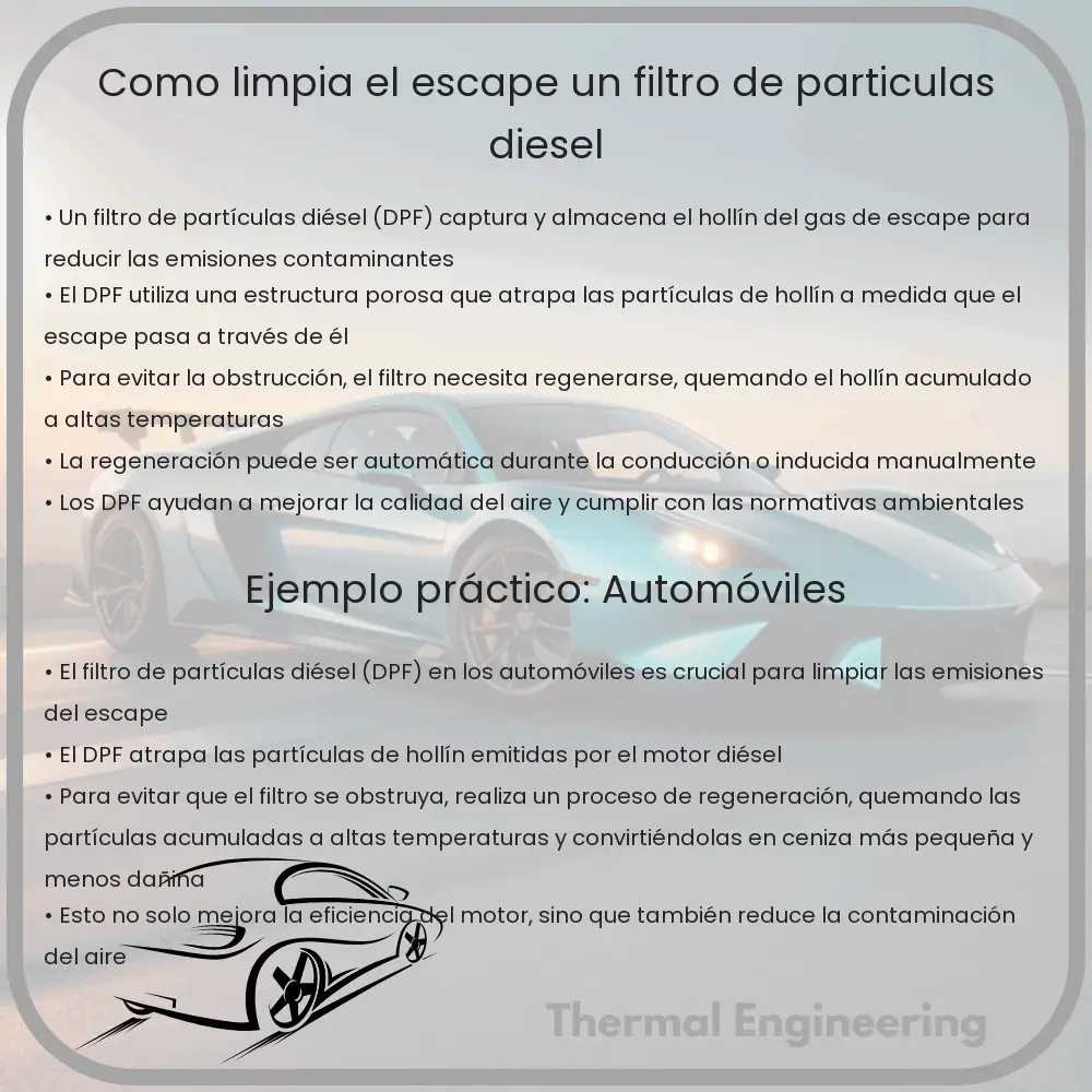 ¿Cómo limpia el escape un filtro de partículas diésel?