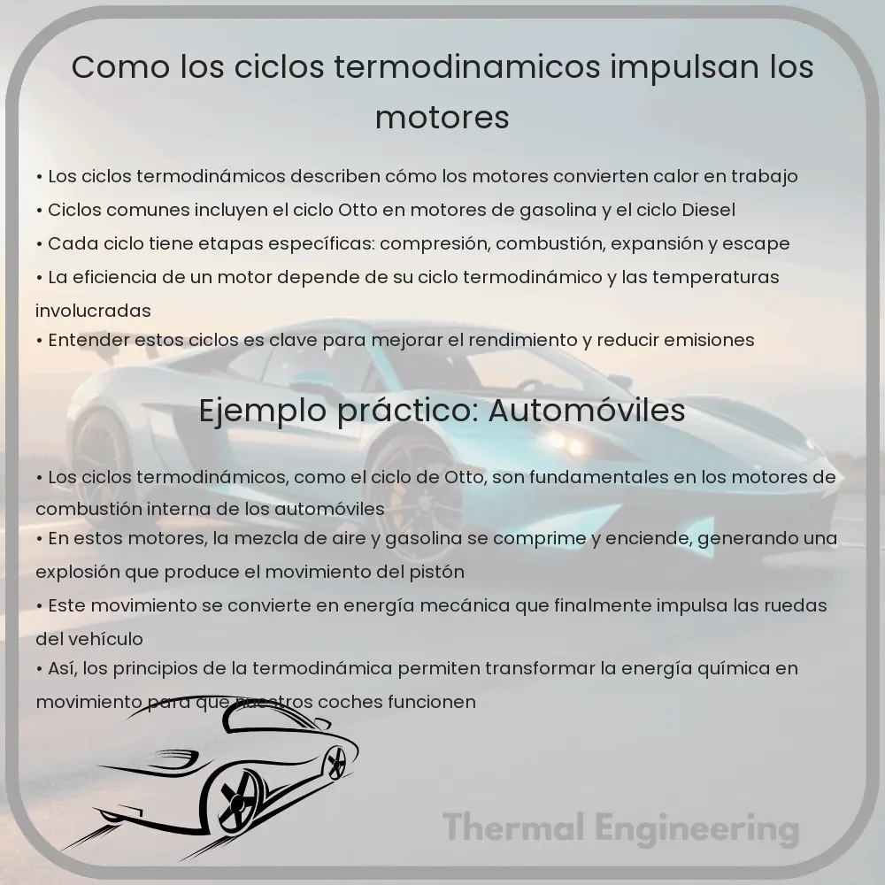 Cómo los ciclos termodinámicos impulsan los motores