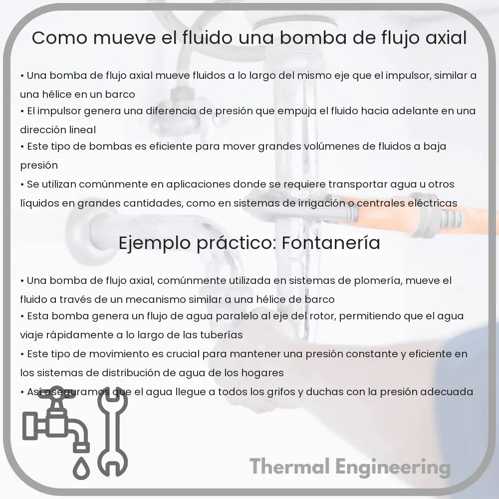 ¿Cómo mueve el fluido una bomba de flujo axial?