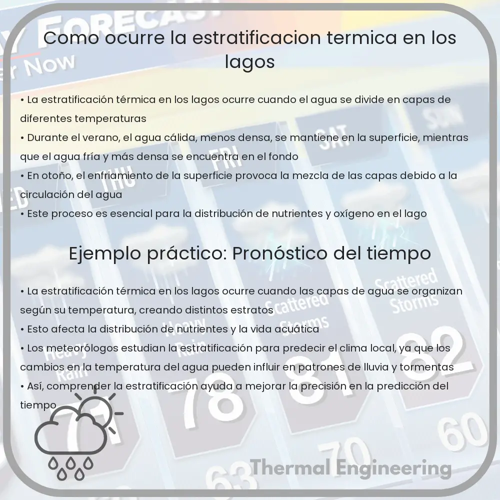 ¿Cómo ocurre la estratificación térmica en los lagos?