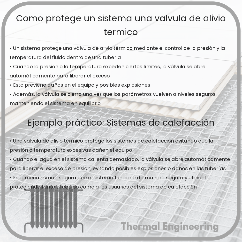 ¿Cómo protege un sistema una válvula de alivio térmico?