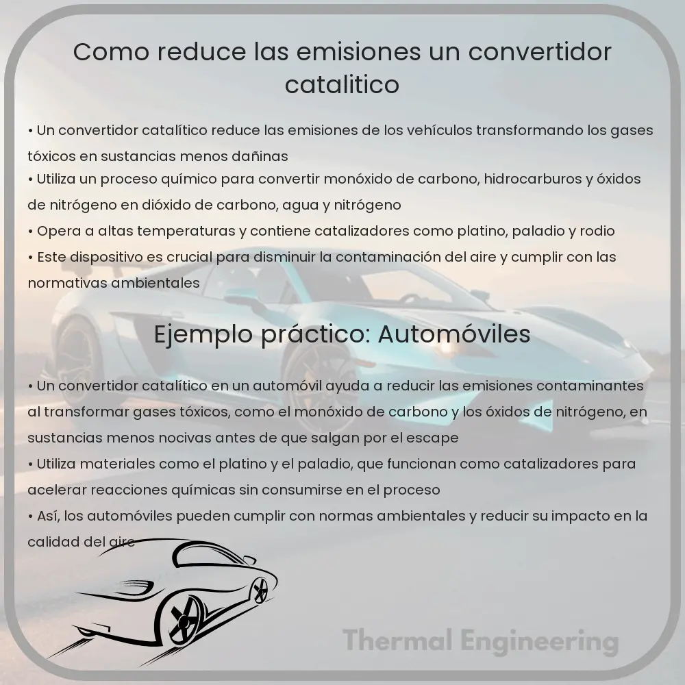 ¿Cómo reduce las emisiones un convertidor catalítico?