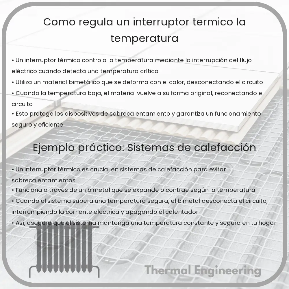 ¿Cómo regula un interruptor térmico la temperatura?