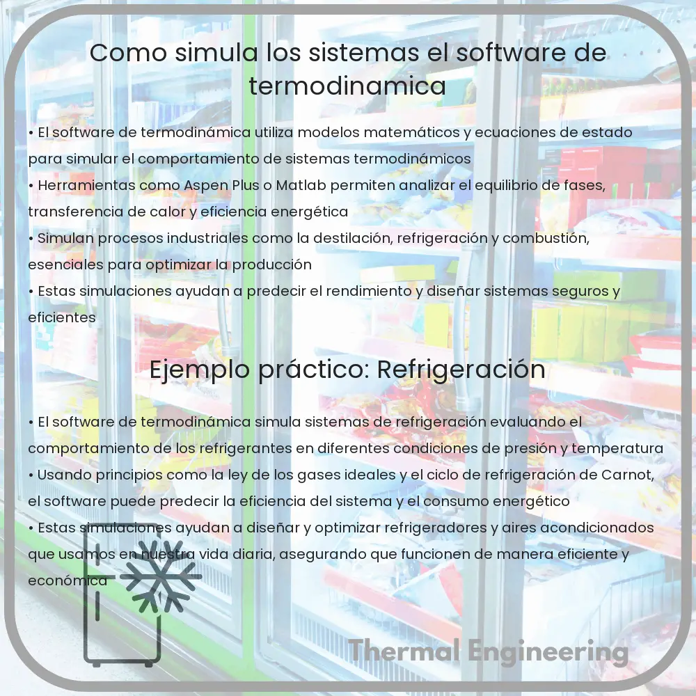 ¿Cómo simula los sistemas el software de termodinámica?