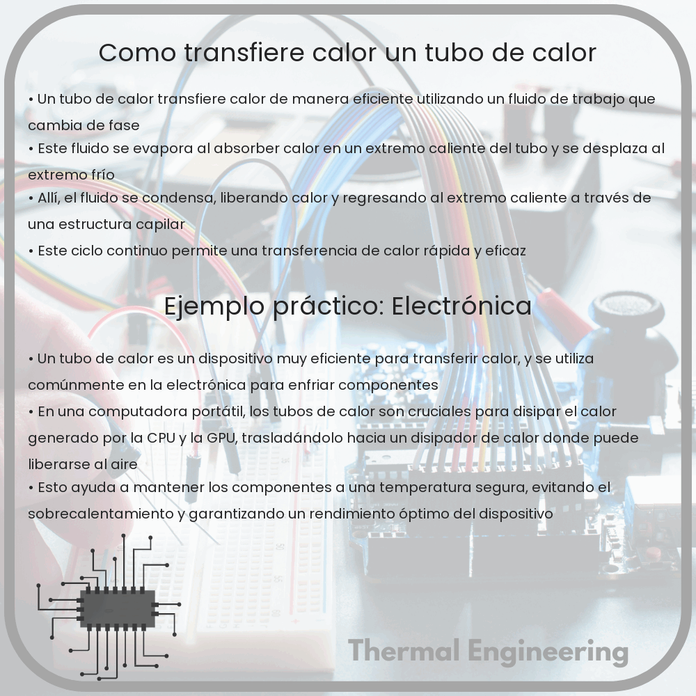 ¿Cómo transfiere calor un tubo de calor?