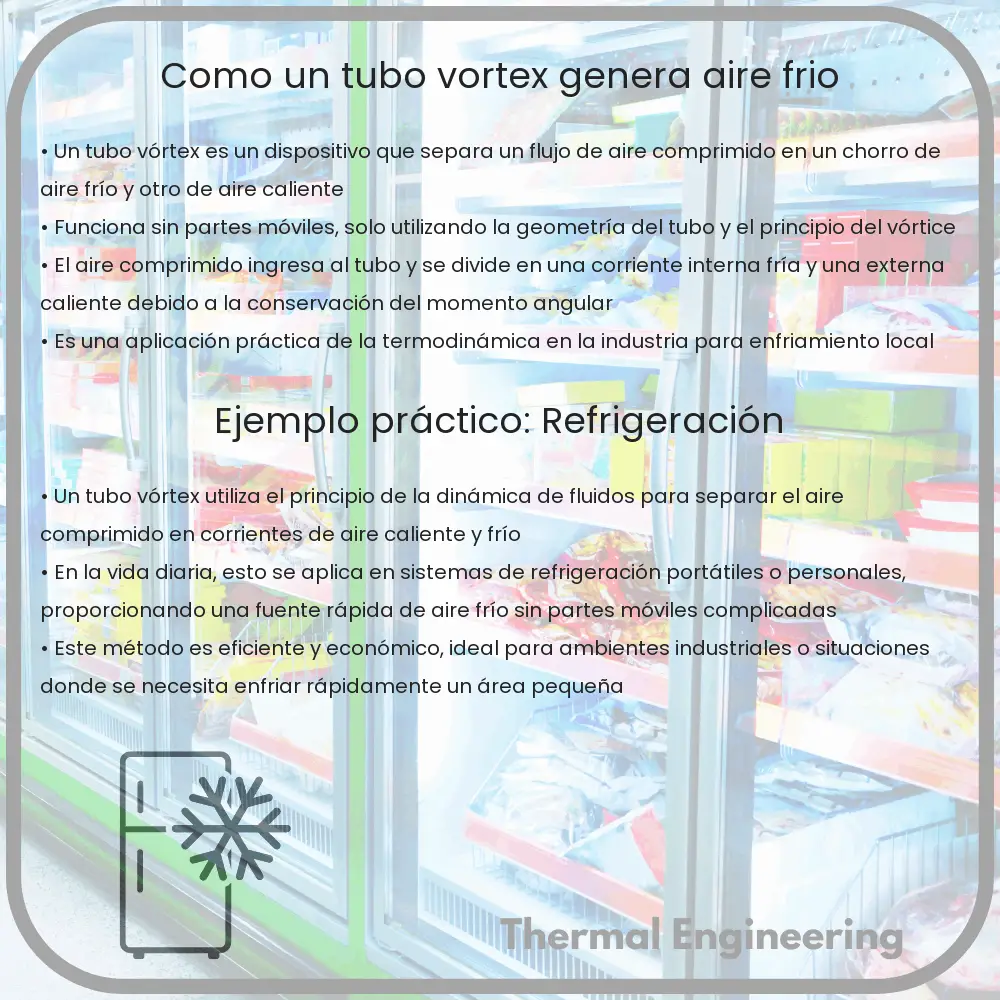 Cómo un tubo vórtex genera aire frío