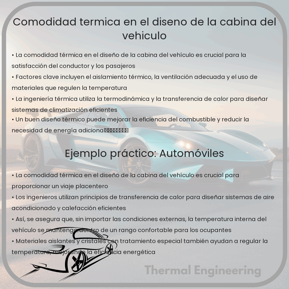 Comodidad térmica en el diseño de la cabina del vehículo