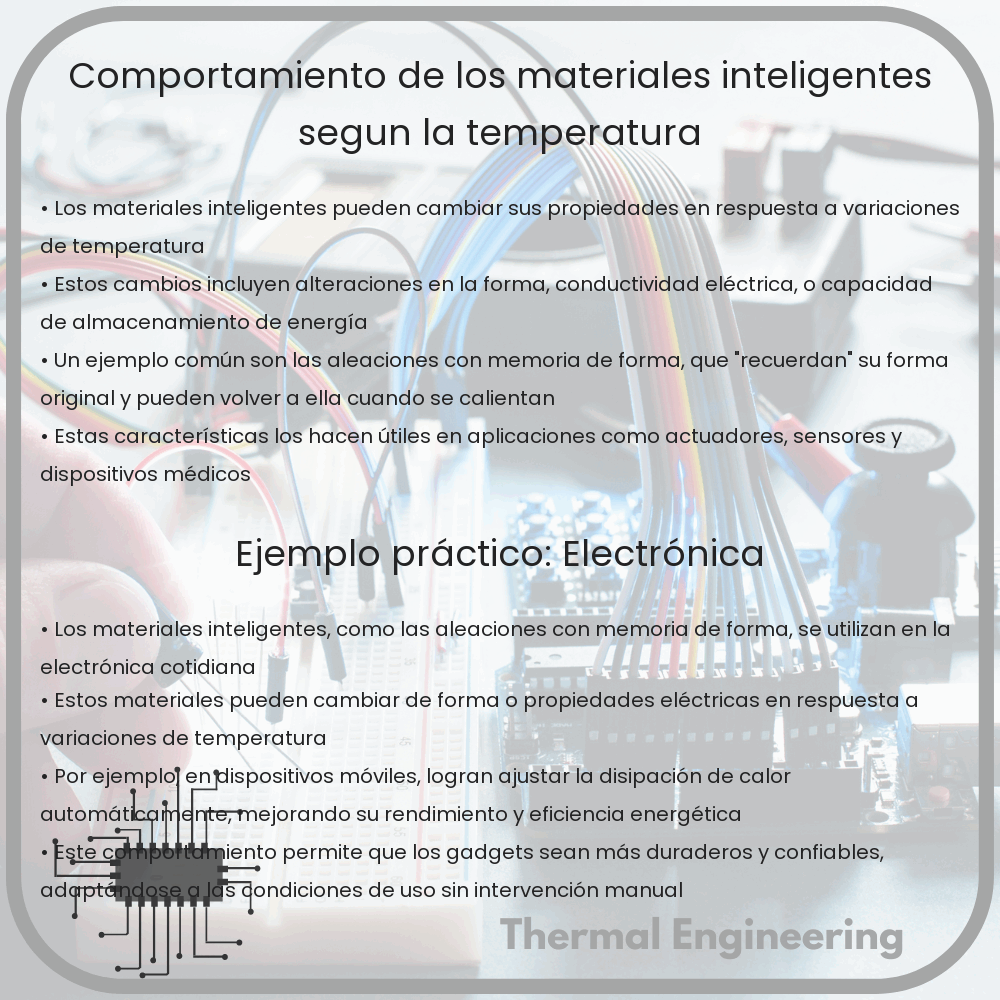 Comportamiento de los materiales inteligentes según la temperatura