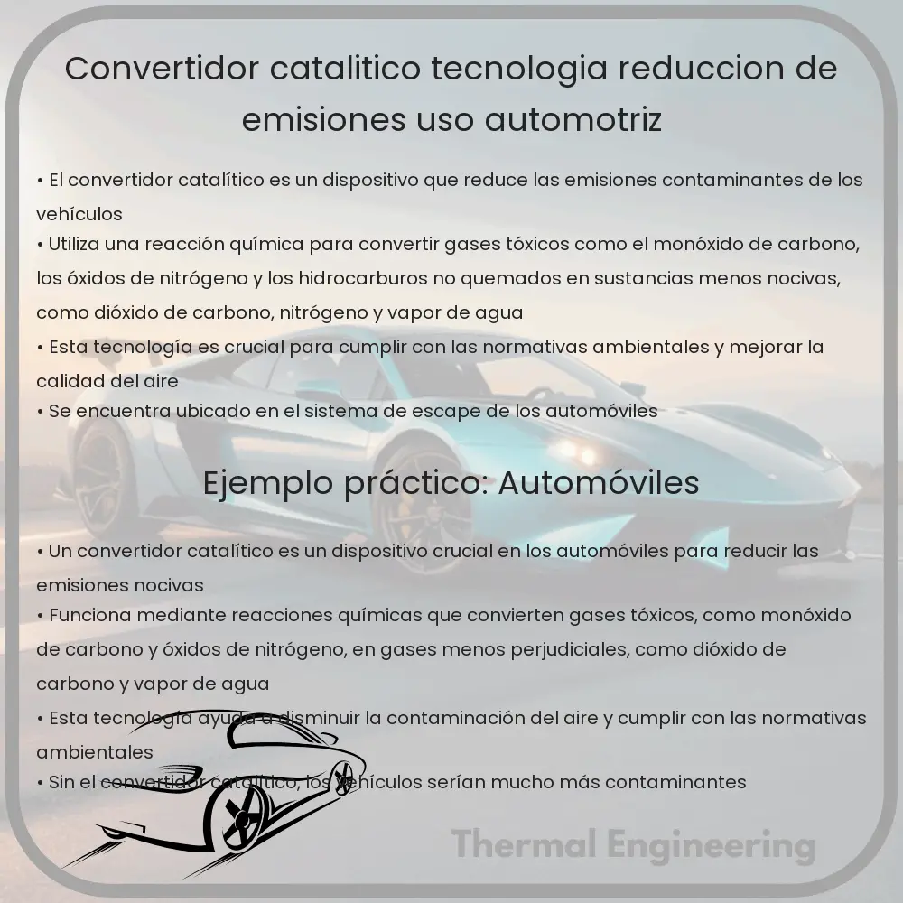 Convertidor Catalítico | Tecnología, Reducción de Emisiones, Uso Automotriz