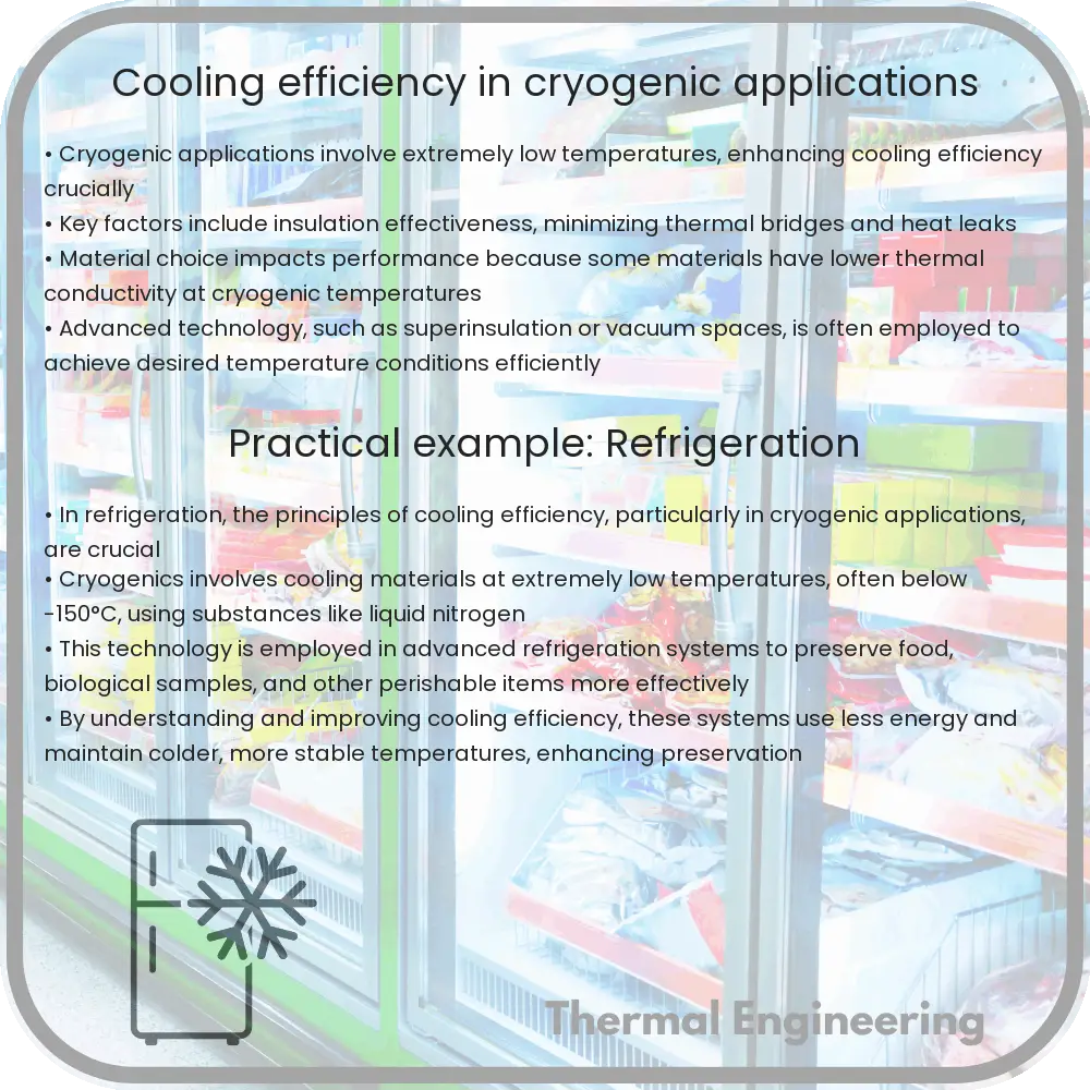 Cooling efficiency in cryogenic applications