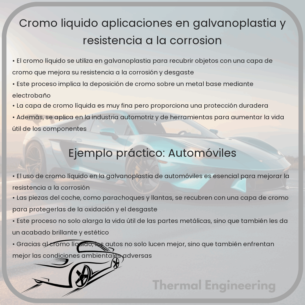 Cromo Líquido: Aplicaciones en Galvanoplastia y Resistencia a la Corrosión