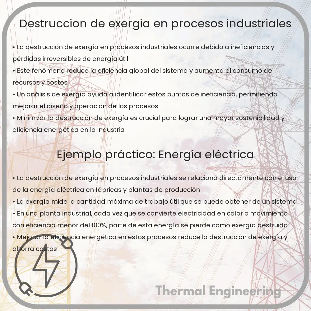Destrucción de exergía en procesos industriales