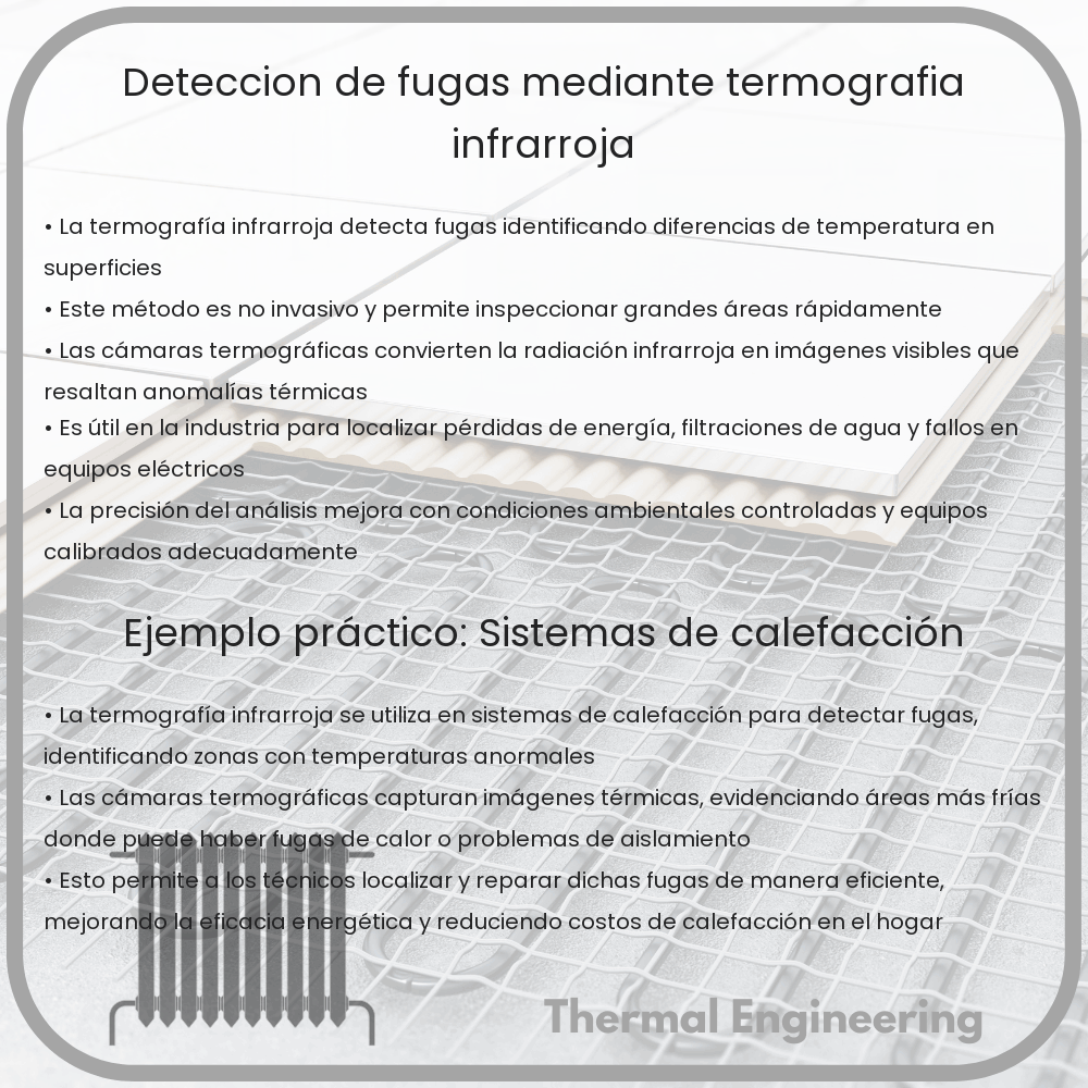 Detección de fugas mediante termografía infrarroja