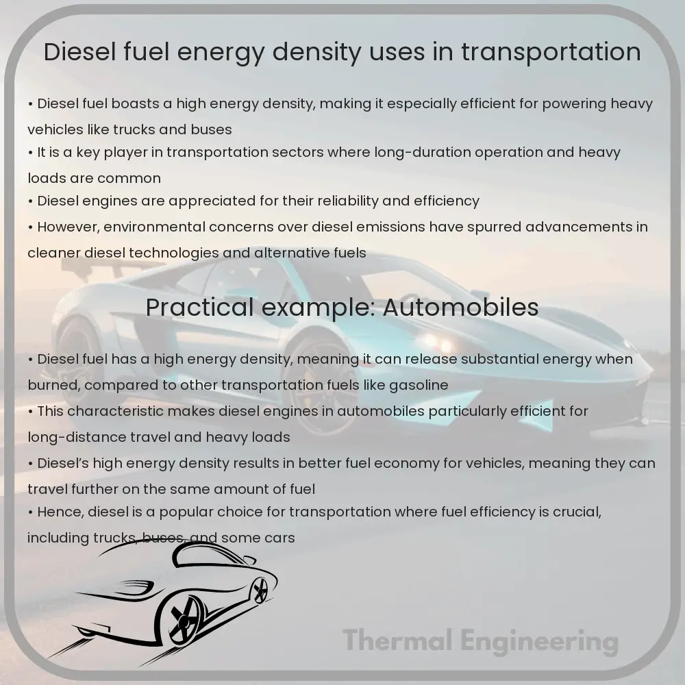 Diesel Fuel | Energy Density, Uses in Transportation