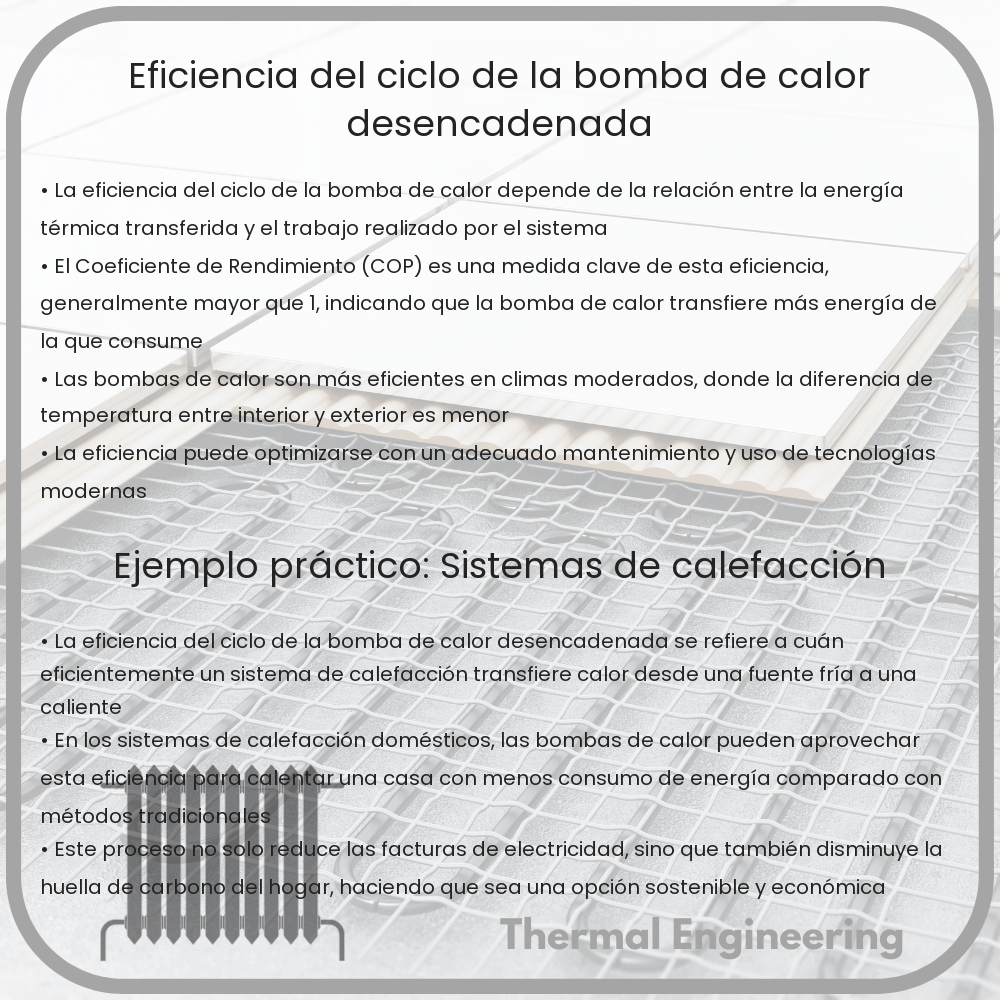Eficiencia del Ciclo de la Bomba de Calor Desencadenada