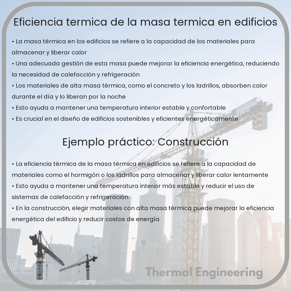 Eficiencia térmica de la masa térmica en edificios