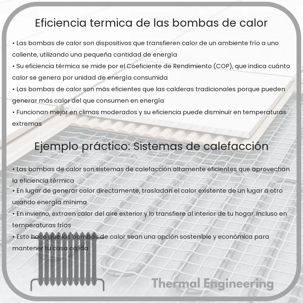 Eficiencia térmica de las bombas de calor
