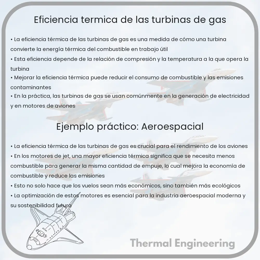 Eficiencia térmica de las turbinas de gas
