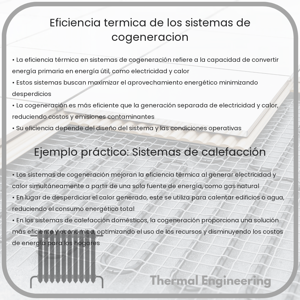 Eficiencia térmica de los sistemas de cogeneración