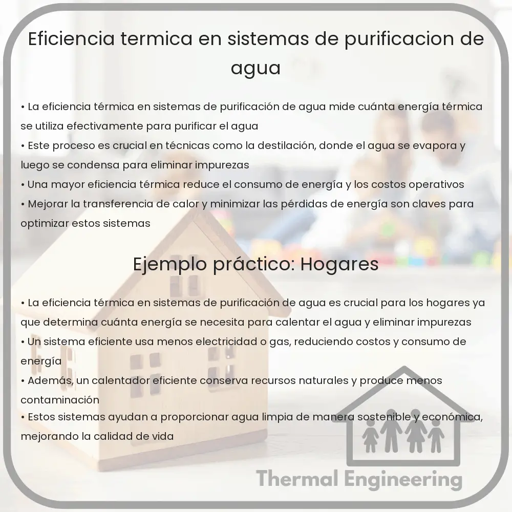 Eficiencia térmica en sistemas de purificación de agua
