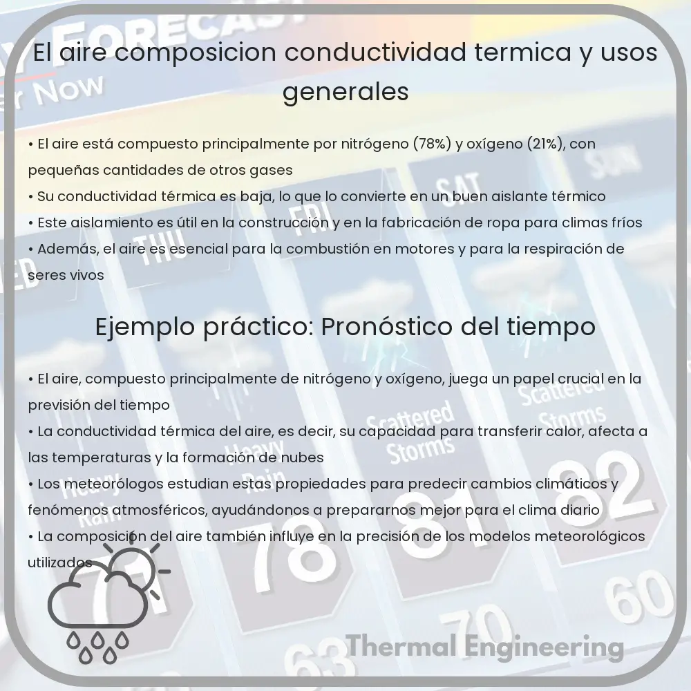 El Aire: Composición, Conductividad Térmica y Usos Generales