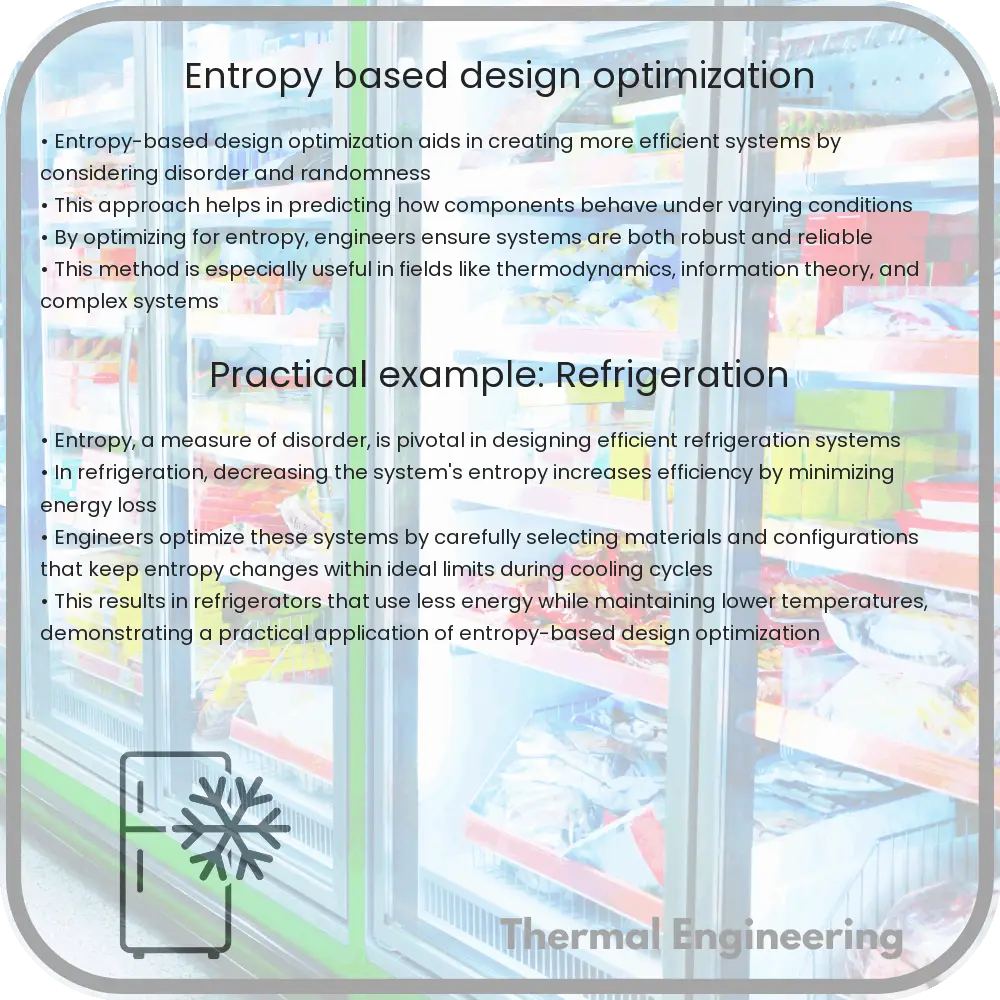 Entropy-based design optimization