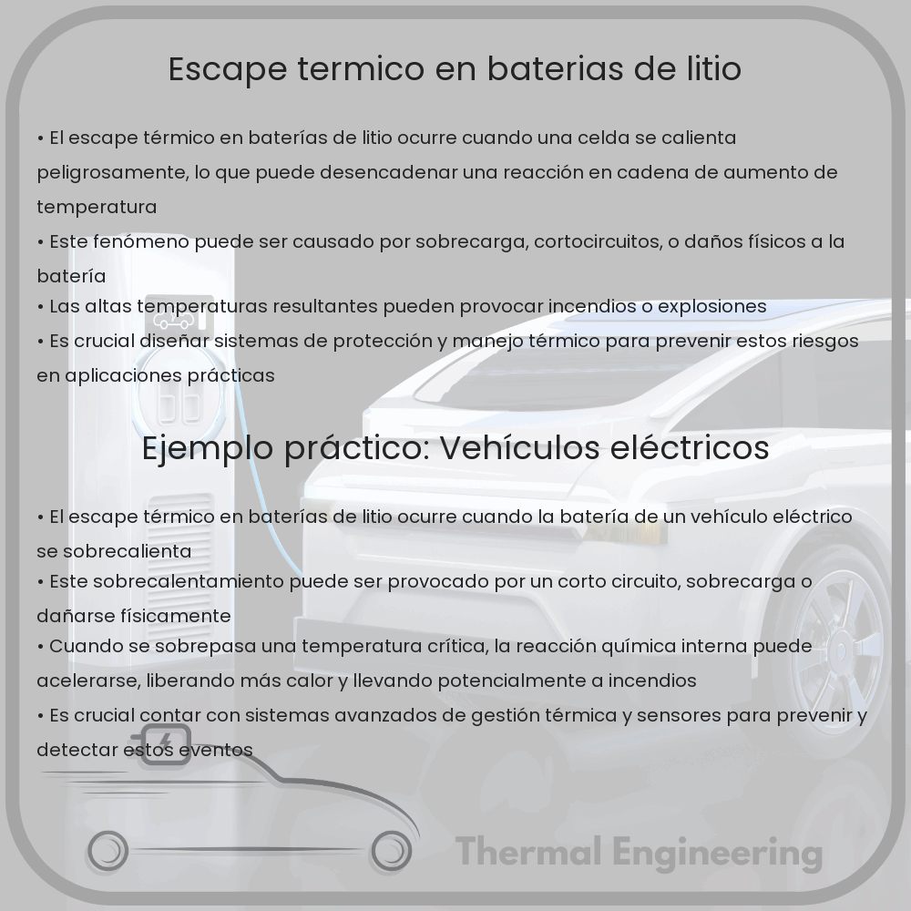 Escape térmico en baterías de litio