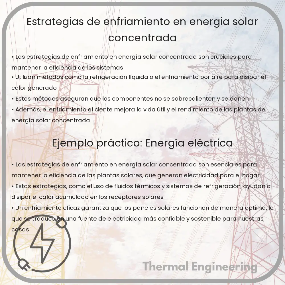 Estrategias de enfriamiento en energía solar concentrada