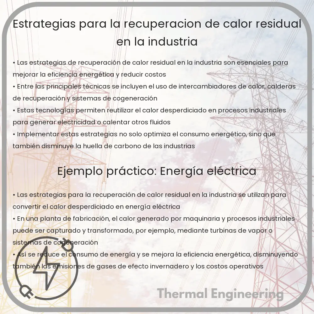 Estrategias para la recuperación de calor residual en la industria