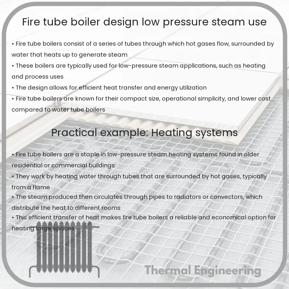 Fire Tube Boiler Design, LowPressure Steam Use