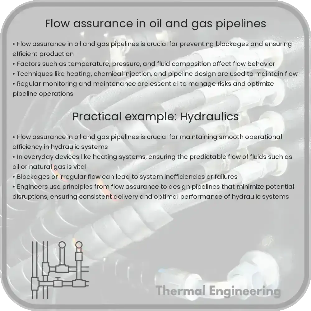 Flow assurance in oil and gas pipelines